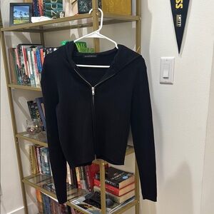 Brandy Melville Black Zippered Women's Sweater
